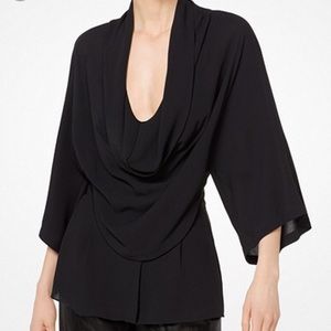 Michael Kors silk georgette cowl neck